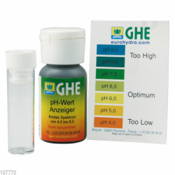 GHE pH test Kit mit Farbskala, Messbereich pH 4,0 - ph 8,5, 30 ml, reicht für 500 Tests