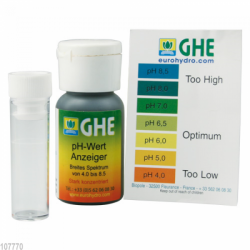 GHE pH test Kit mit Farbskala, Messbereich pH 4,0 - ph 8,5, 30 ml, reicht fr 500 Tests